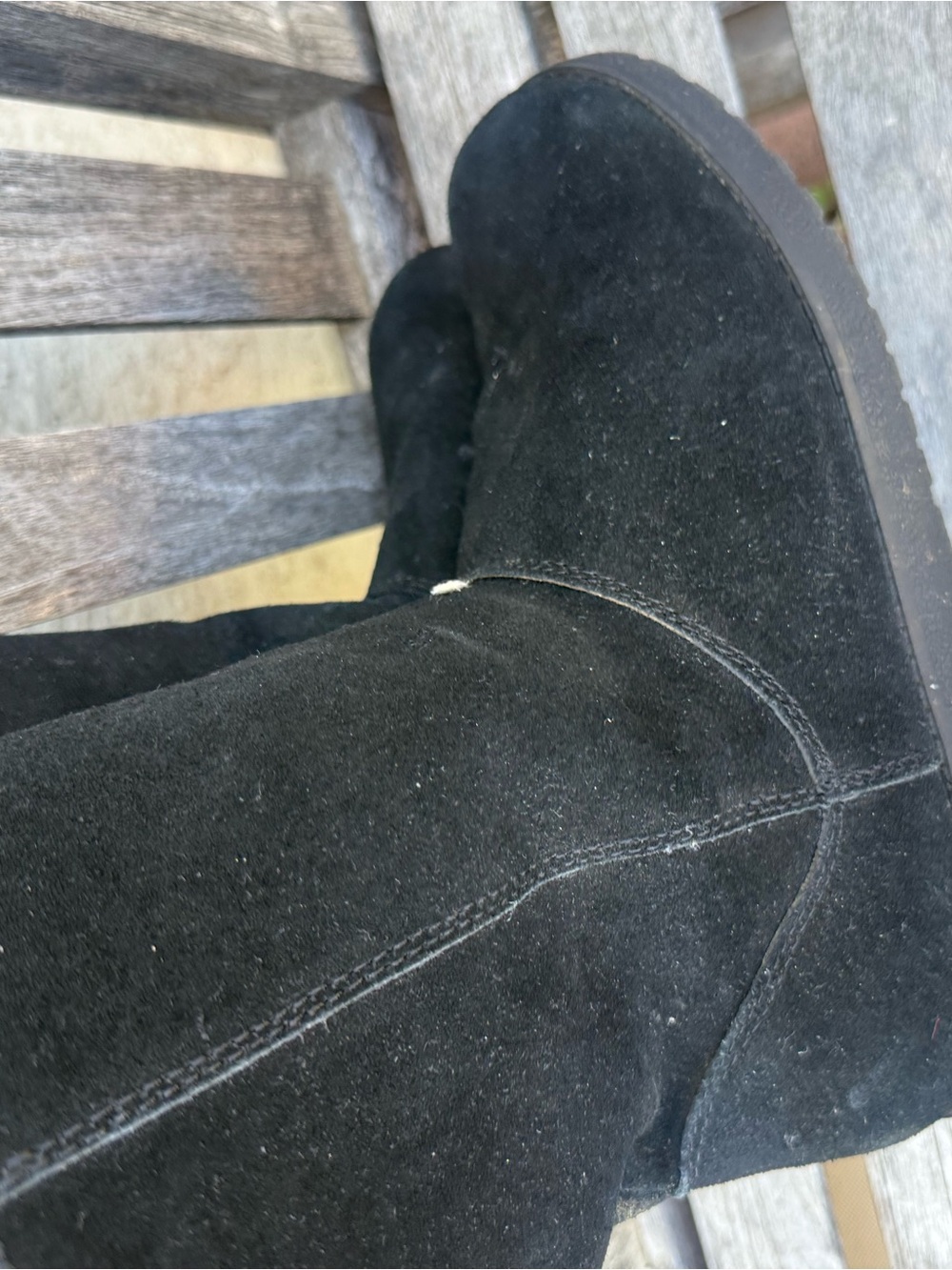 Classic Black Suede Winter Boots Womens 9